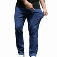 thumbnail image 1 of MELDVDIB Mens Jeans Pant Baggy Button Elastic Waisted Straight Leg Pants Fashion Casual Stretch Comfy Lounge Trousers with Pockets Blue M, 1 of 8