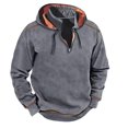 thumbnail image 1 of MELDVDIB Mens Mid Zip Up Hoodies Stand Collar Long Sleeve Hooded Sweatshirts Winter Warm Sweaters Casual Pullover Tops, 1 of 1