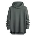 thumbnail image 1 of MELDVDIB Mens Oversized Hoodies Loose Long Sleeve Pullover with Drop Shoulder and Curved Hem Comfy Casual Hooded Sweatshirt for Daily Wear Dark Gray 2XL, 1 of 3