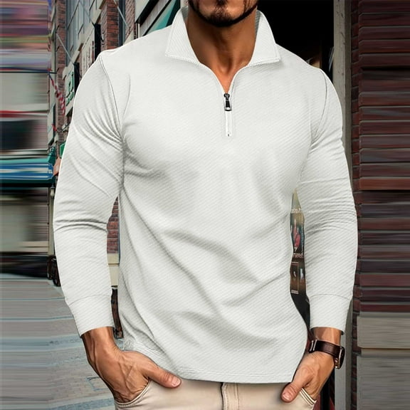 MELDVDIB Mens Quarter Zip Sweatshirts Lightweight Mock Neck Long Sleeve Sweatshirts Casual Loose Pullover Tops