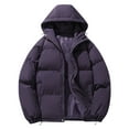 thumbnail image 1 of MELDVDIB Mens Quilted Coat Zip-Up Puffer Thickened Solid Color Hooded Jacket Winter Long Sleeve Lounge Outwear Tops with Pocket, 1 of 7