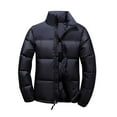 thumbnail image 1 of MELDVDIB Mens Quilted Puffer Jacket Thickened Winter Long Sleeve Color Block Stand Collar Coat Zip-Up Warm Padded Travel Outwear Tops with Pocket, 1 of 5