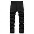 thumbnail image 1 of MELDVDIB Mens Ripped Jeans Pant Baggy Zipper Button Elastic Waisted Straight Leg Pants Fashion Casual Solid Color Lounge Trousers with Pockets Black# M, 1 of 9