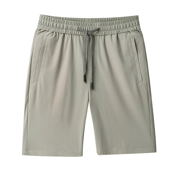 MELDVDIB Mens Shorts Elastic Drawstring Waist Comfy Loose Daily Wear Fashion Casual Solid Color Outdoor Shorts with Pocket