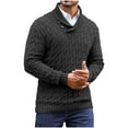 thumbnail image 1 of MELDVDIB Mens Sweater Knit Fall Winter Solid Color Long Sleeve Slim Fit Pullover Tops Fashion Casual Stretch Comfy Turtleneck Lounge Outfit Black 2XL, 1 of 3