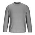 thumbnail image 1 of MELDVDIB Mens Sweater Knit Fashion Casual Solid Color Loose Pullover Sweaters Fall Winter Long Sleeve Stretch Comfy Crewneck Outfits Gray XL, 1 of 2