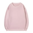 thumbnail image 1 of MELDVDIB Mens Sweatshirt Fashion Casual Basic Solid Color Oversized Hoodless Sweatshirt Fall Winter Long Sleeve Lounge Comfy Crewneck Pullover Tops Pink 2XL, 1 of 6