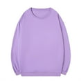 thumbnail image 1 of MELDVDIB Mens Sweatshirt Fashion Casual Basic Solid Color Oversized Hoodless Sweatshirt Fall Winter Long Sleeve Lounge Comfy Crewneck Pullover Tops Purple L, 1 of 6