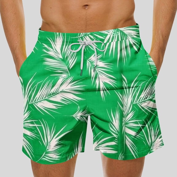 MELDVDIB Mens Swim Trunks Floral Printed Quick Dry Beach Shorts Fashion Casual Loose Drawstring Waisted Beach Swimsuits