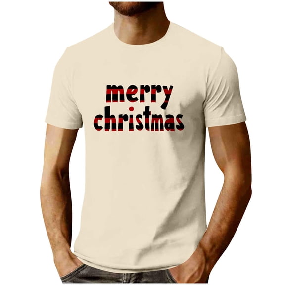 MELDVDIB Mens T-Shirt Crewneck Christmas Printed Loose Short Sleeve Summer Tops Fashion Casual Light Weight Breathable Comfy Stretch Pullover Tees