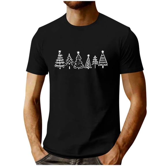 MELDVDIB Mens T-Shirt Crewneck Christmas Printed Loose Short Sleeve Summer Tops Fashion Casual Light Weight Breathable Comfy Stretch Pullover Tees