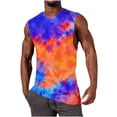 thumbnail image 1 of MELDVDIB Mens Tank Tops Tie-Dye Crew Neck Loose Sleeveless T-Shirt Breathable Summer Beach Vacation Stylish Pullover Tees, 1 of 5