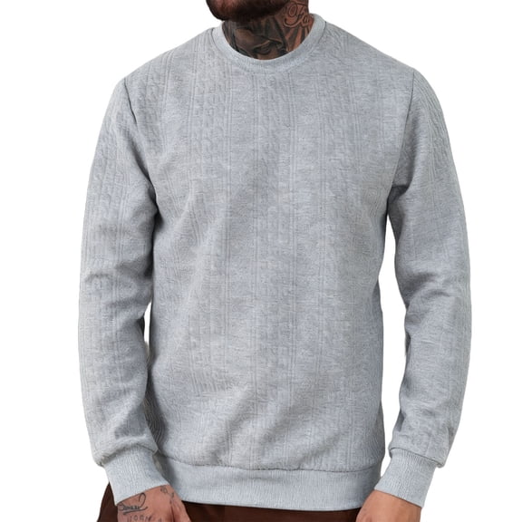 MELDVDIB Mens Textured Knit Tees Crewneck Basic Loose Long Sleeve Shirts Spring Fall Fashion Casual Solid Color Pullover Tops Tees