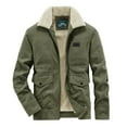 thumbnail image 1 of MELDVDIB Mens Zip-Up Corduroy Cargo Coats Fleece Fashion Causal Solid Color Loose Fit Hoodless Jacket Fall Winter Long Sleeve Lounge Outwear Tops Army Green L, 1 of 6