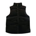 thumbnail image 1 of MELDVDIB Mens Zip-Up Puffer Vest Coats Corduroy Solid Color Sleeveless Stand Collar Jackets Thickened Warm Padded Outwear with Pockets, 1 of 3