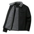 thumbnail image 1 of MELDVDIB Mens Zipper Coat Warm Thick Casual Lapel Solid Color Jacket Winter Long Sleeve Travel Lounge Outwear Tops Black L, 1 of 9