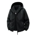 thumbnail image 1 of MELDVDIB Mens Zipper Hooded Windbreaker Outdoor Light Weight Hooded Jackets Camping Hiking Waterproof Soft Coat Tops Fall Winter Long Sleeve Lounge Outfit Black M, 1 of 7