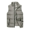 thumbnail image 1 of MELDVDIB Mens Zipper Puffer Vest Coats Fall Winter Sleeveless Jackets Warm Padded Solid Color Light Weight Outwear with Pockets, 1 of 7