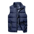 thumbnail image 1 of MELDVDIB Mens Zipper Puffer Vest Coats Fall Winter Sleeveless Jackets Warm Padded Solid Color Light Weight Outwear with Pockets, 1 of 7
