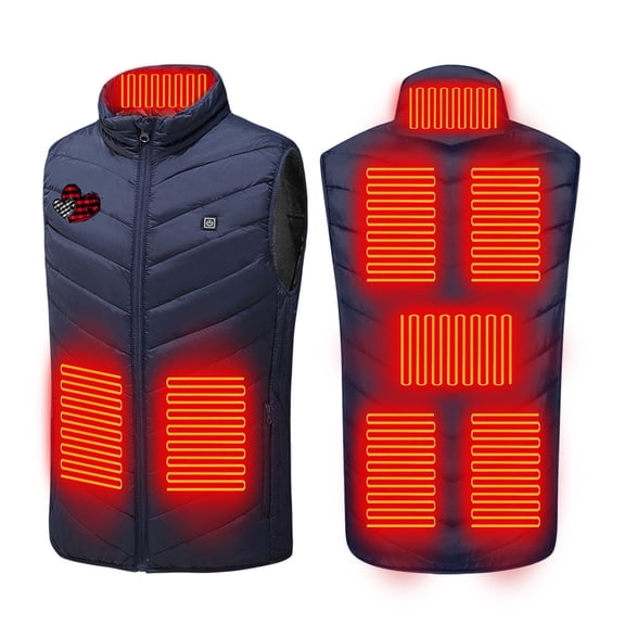 MELDVDIB Mens and Womens Heated Vest Plus Size USB-Powered Heated Jackets with 8 Adjustable Heating Areas Heart Print Winter Warm Heated Clothing