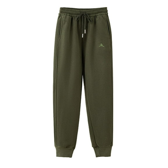 MELDVDIB Sweatpants Women Drawstring Elastic Waist Comfy Fall Winter Joggers Fashion Casual Solid Color Hiking Pants with Pockets Army Green L