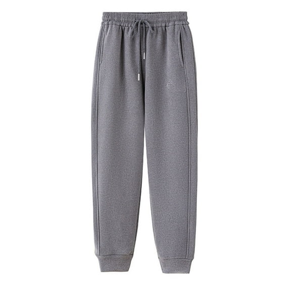 MELDVDIB Sweatpants Women Drawstring Elastic Waist Comfy Fall Winter Joggers Fashion Casual Solid Color Hiking Pants with Pockets Gray 2XL