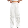 thumbnail image 1 of MELDVDIB Womens Cargo Sweatpants Solid Color Elastic Drawstring Waist Baggy Wide Leg Pants Stretch Comfy Lounge Trousers with Multiple Pockets, 1 of 5