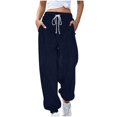 thumbnail image 1 of MELDVDIB Womens Corduroy Sweatpants Elastic Waist Drawstring Jogging Pants Fashion Casual Solid Color Lounge Trousers with Pockets, 1 of 6