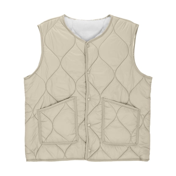 MELDVDIB Womens Fleece Puffer Vest Sleeveless Lined Padded Gilet with Pockets Warm Lightweight Comfy Outerwear for Layering in Fall Winter
