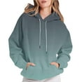 thumbnail image 1 of MELDVDIB Womens Hoodies Fall Winter Gradinet Printed Long Sleeve Oversized Hooded Sweatshirts Fashion Casual Pullover Tops with Pocket Green 2XL, 1 of 7