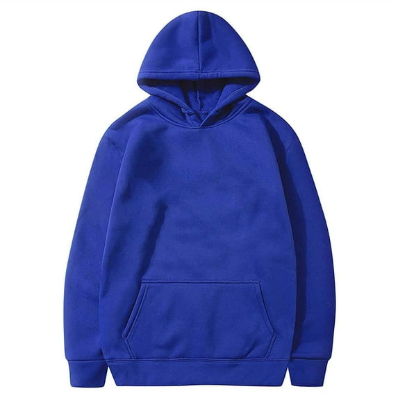 MELDVDIB Womens Hoodies Fall Winter Long Sleeve Oversized Hooded Sweatshirts Fashion Casual Solid Color Stretch Comfy Pullover Tops with Pocket Blue XL