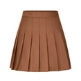 thumbnail image 1 of MELDVDIB Womens Linen Mini Skirts High Waisted A-Line Pleated Skirts Solid Color Gym Hiking Workout Trendy Tennis Skirts, 1 of 9
