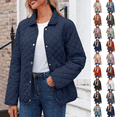 thumbnail image 1 of MELDVDIB Womens Plus Size Puffer Jackets Fall Winter Long Sleeve Button-Up Coat Solid Color Light Weight Warm Padded Comfy Outwear Tops, 1 of 9