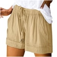 thumbnail image 1 of MELDVDIB Womens Plus Size Shorts Summer Solid Color Running Shorts Drawstring Elastic Waist Beach Vaction Workout Shorts, 1 of 7