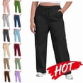 thumbnail image 1 of MELDVDIB Womens Plus Size Sweatpants Wide Leg Baggy Straight Tube Drawstring Solid Color Sweat Pants Fashion Casual Pants with Pocket, 1 of 9