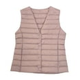 thumbnail image 1 of MELDVDIB Womens Quilted Puffer Vest Coat Button-Up Solid Color Fall Winter Jacket Warm Sleeveless Light Weight Outerwear Tops, 1 of 7