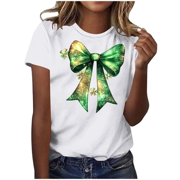MELDVDIB Womens St. Patrick's Printed T-Shirts More Styles Basic Short Sleeve Summer Tops Fashion Casual Light Weight Crewneck Pullover Tees