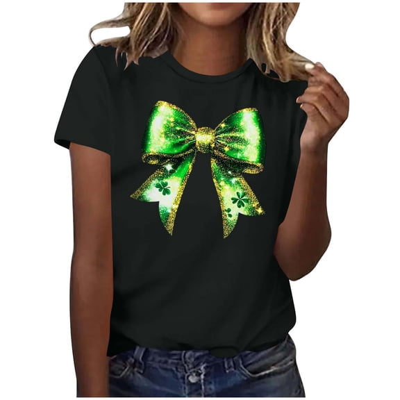 MELDVDIB Womens St. Patrick's Printed T-Shirts More Styles Basic Short Sleeve Summer Tops Fashion Casual Light Weight Crewneck Pullover Tees