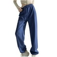 thumbnail image 1 of MELDVDIB Womens Sweatpant Baggy Button Waist Wide Leg Pants Fashion Casual Solid Color Stretch Comfy Lounge Trousers with Pocket Blue XL, 1 of 6
