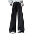 thumbnail image 1 of MELDVDIB Womens Sweatpant Fleece Baggy Drawstring Elastic Waisted Wide Leg Pants Fashion Casual Solid Color Lounge Trousers with Pockets Black S, 1 of 5