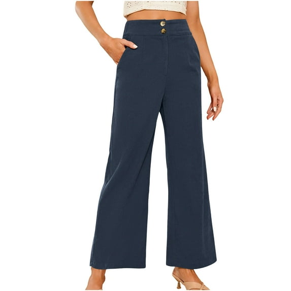 MELDVDIB Womens Sweatpants Corduroy High Waisted Button-Up Baggy Wide Leg Pants Fashion Casual Solid Color Sweat Pants with Pockets