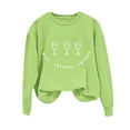 thumbnail image 1 of MELDVDIB Womens Thanksgiving Sweatshirt Funny Printed Fashion Casual Solid Color Oversized Hoodless Sweatshirt Fall Winter Long Sleeve Loose Pullover Tops Green S, 1 of 7