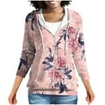 thumbnail image 1 of MELDVDIB Womens Zip-up Hoodies Fall Winter Long Sleeve Hooded Sweatshirts Fashion Casual Printed Jacket with Pocket Pink S, 1 of 7