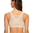 thumbnail image 1 of MELENECA Female Front Closure Wirefree Posture Bra for Women Beige 36DD, 1 of 5