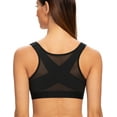 thumbnail image 1 of MELENECA Female Front Closure Wirefree Posture Bra for Women Black 46F, 1 of 5