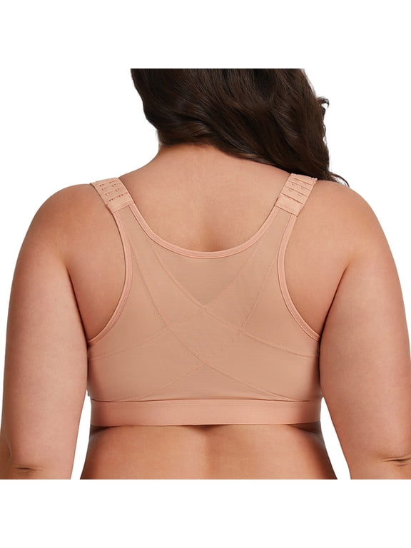 Female Front Closure Wirefree Posture Bra for Women Cappuccino 38E