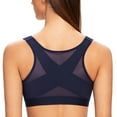 thumbnail image 1 of MELENECA Female Front Closure Wirefree Posture Bra for Women Navy Blue 46DD, 1 of 5