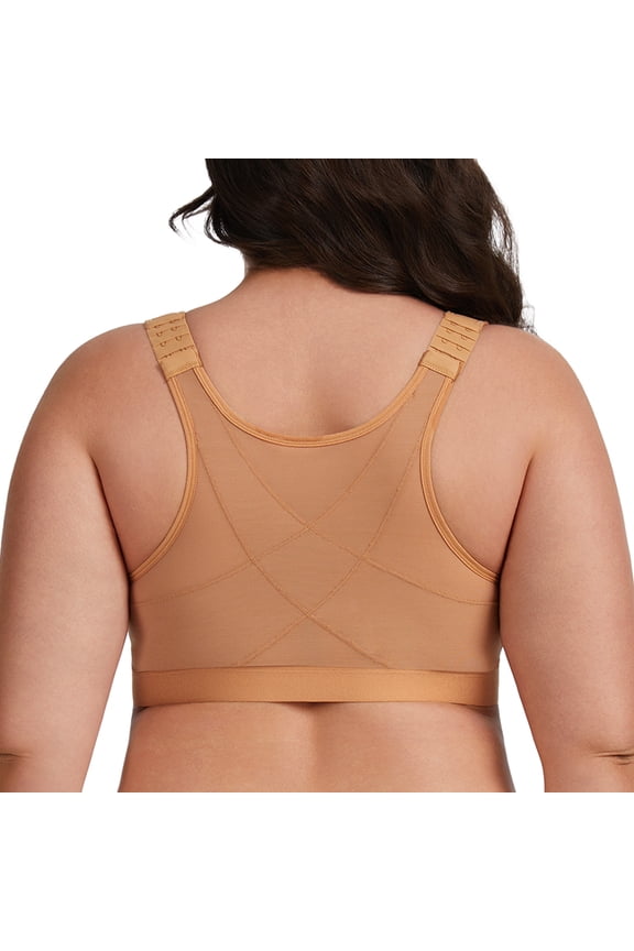Female Front Closure Wirefree Posture Bra for Women Taupe 44G
