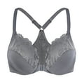 thumbnail image 1 of MELENECA Female Racerback Front Closure Unlined Underwire Bra for Women Anthracite 38F, 1 of 5