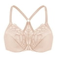 thumbnail image 1 of MELENECA Female Racerback Front Closure Unlined Underwire Bra for Women Beige 44C, 1 of 6
